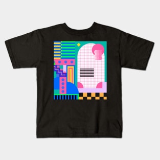 Memphis Style Pattern Kids T-Shirt